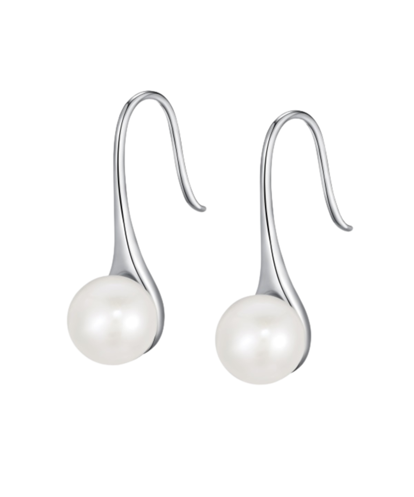 Sterling silver earrings with zircons and pearls