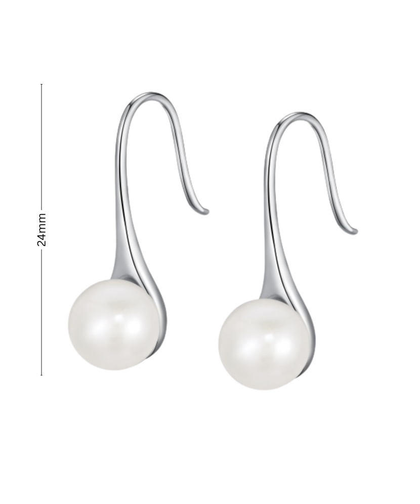 Sterling silver earrings with zircons and pearls