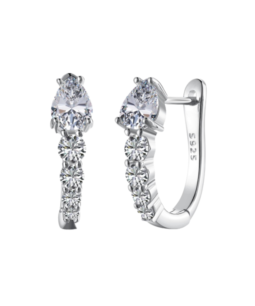 Серьги из серебра с цирконами