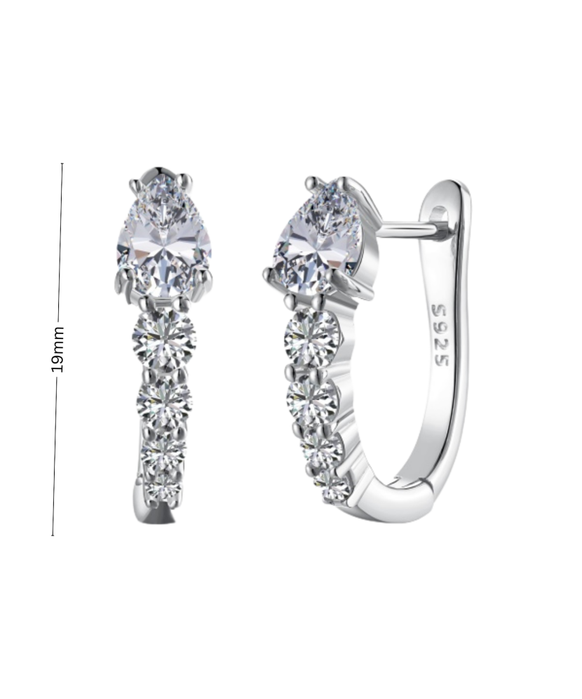 Sterling silver earrings with zircons