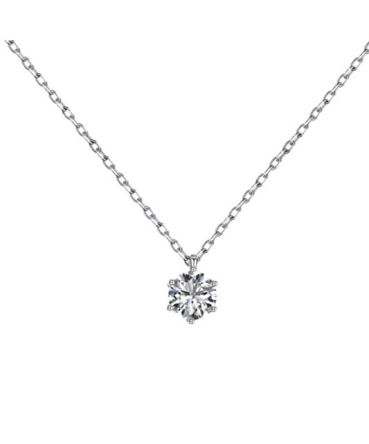 Серебряная цепочка с подвеской из циркона