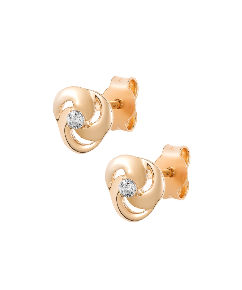 Золотые серьги с цирконами