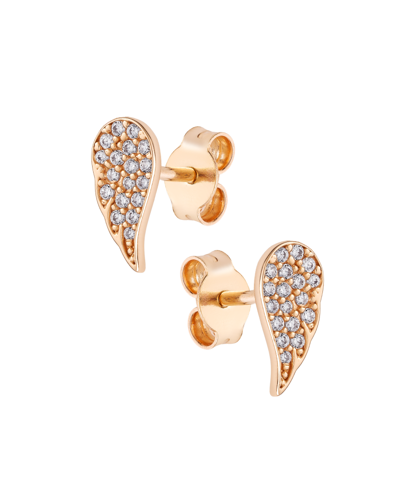 Gold earrings with zircons