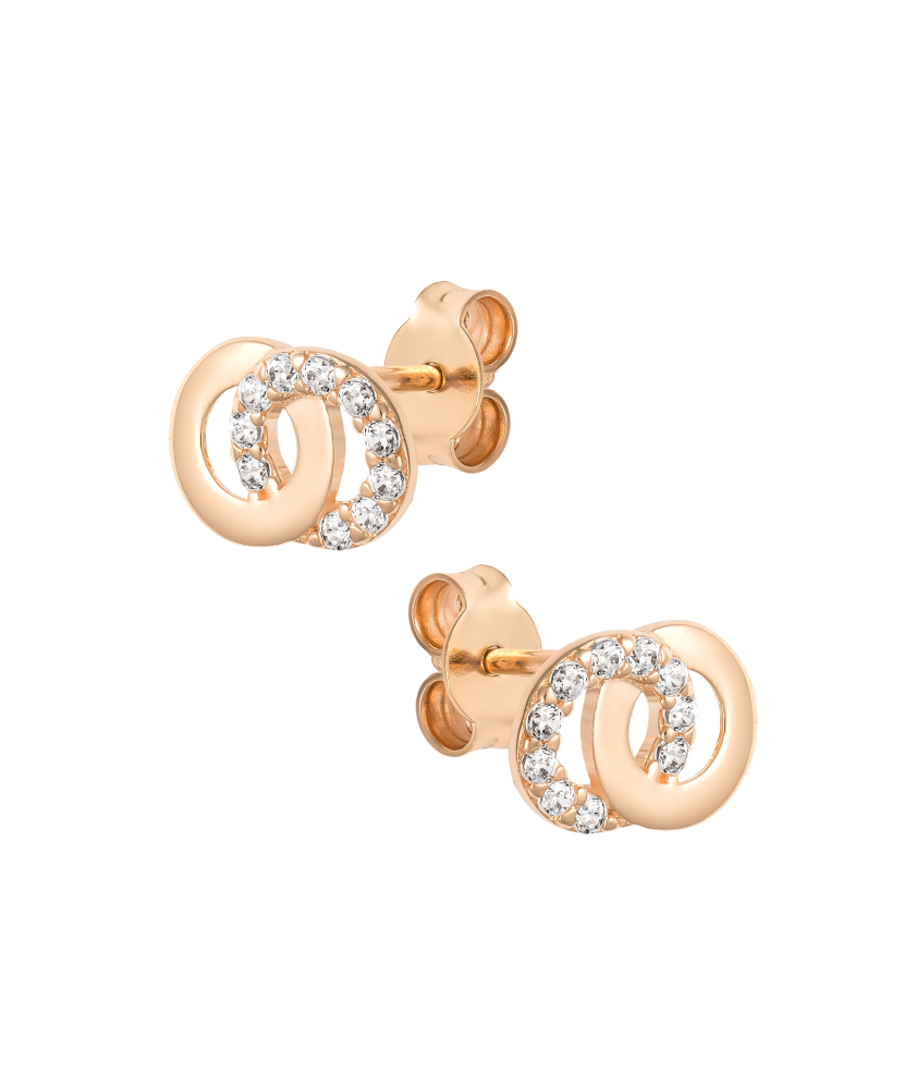 Золотые серьги с цирконами