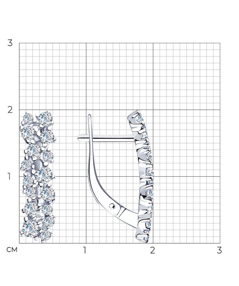 Sidabriniai auskarai su cirkoniais - Sidabriniai auskarai - Goldinga