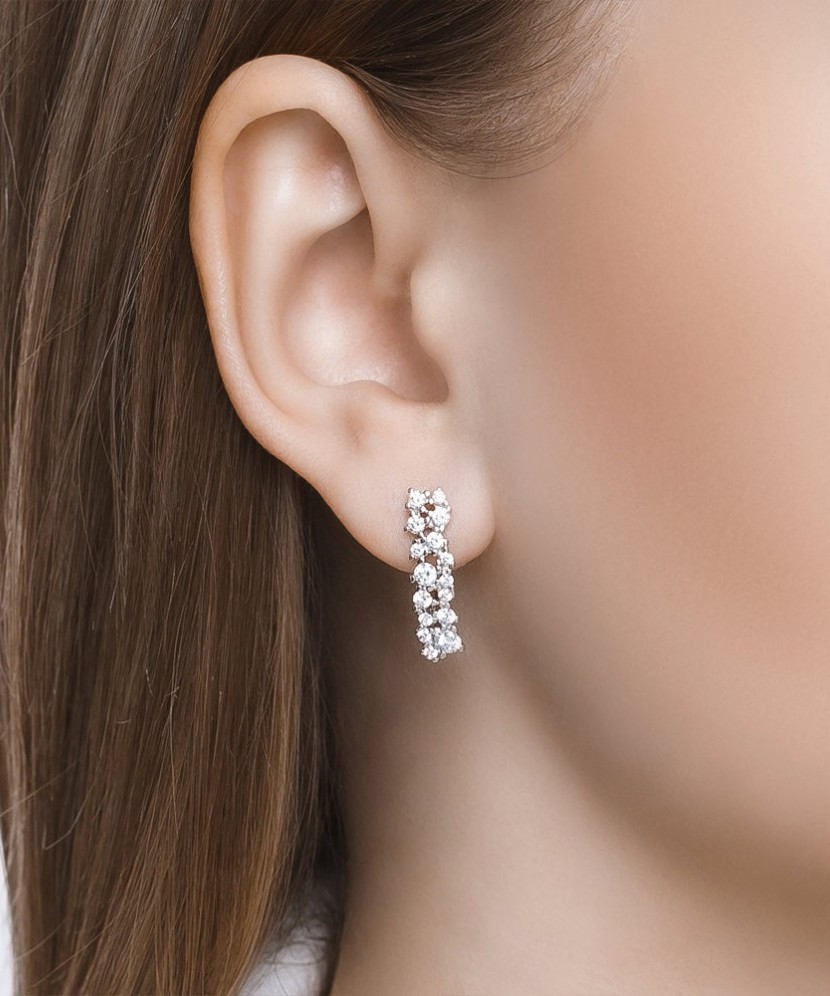 Sidabriniai auskarai su cirkoniais - Sidabriniai auskarai - Goldinga