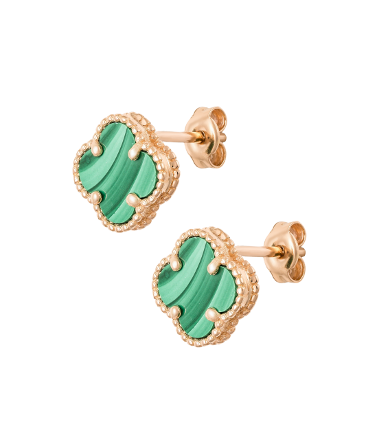 Gold earrings with enamel