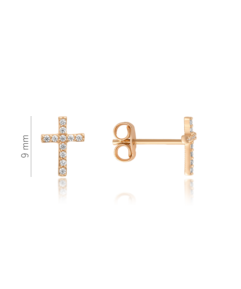 Gold earrings with zircons