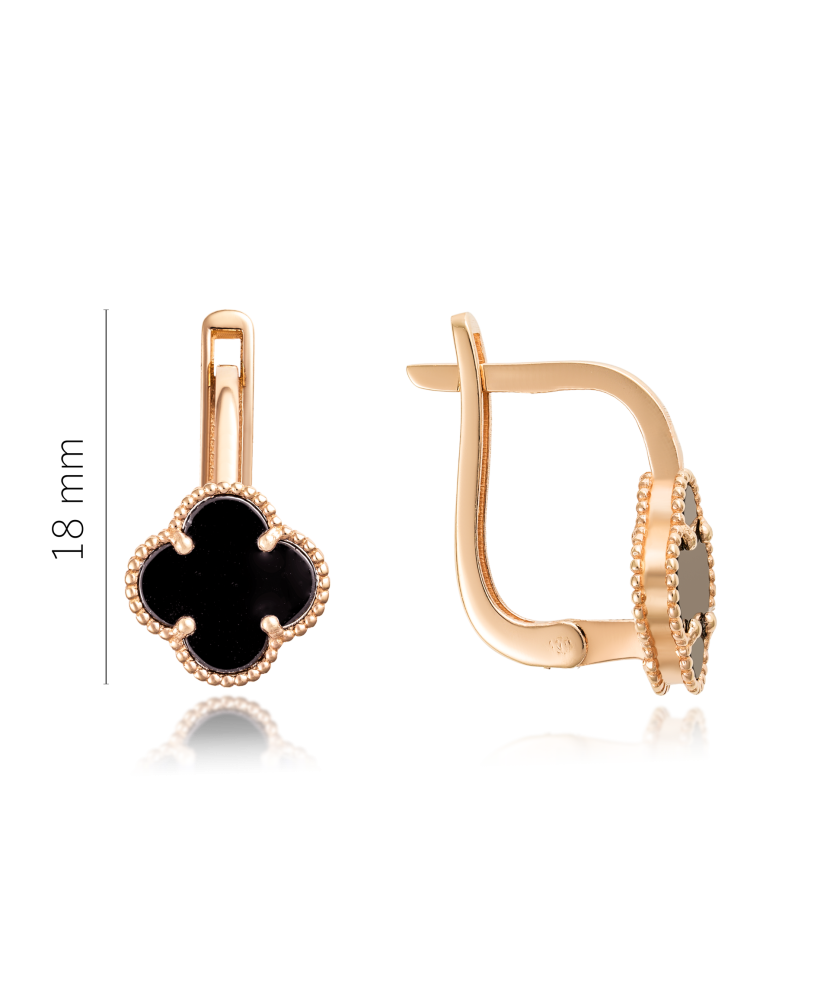 Gold brooch with onyx