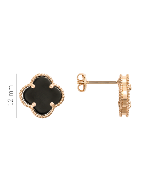 Gold brooch with onyx 12mm