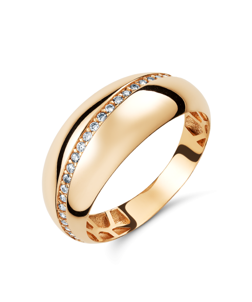 Gold ring with zircons Gold ring with zircons