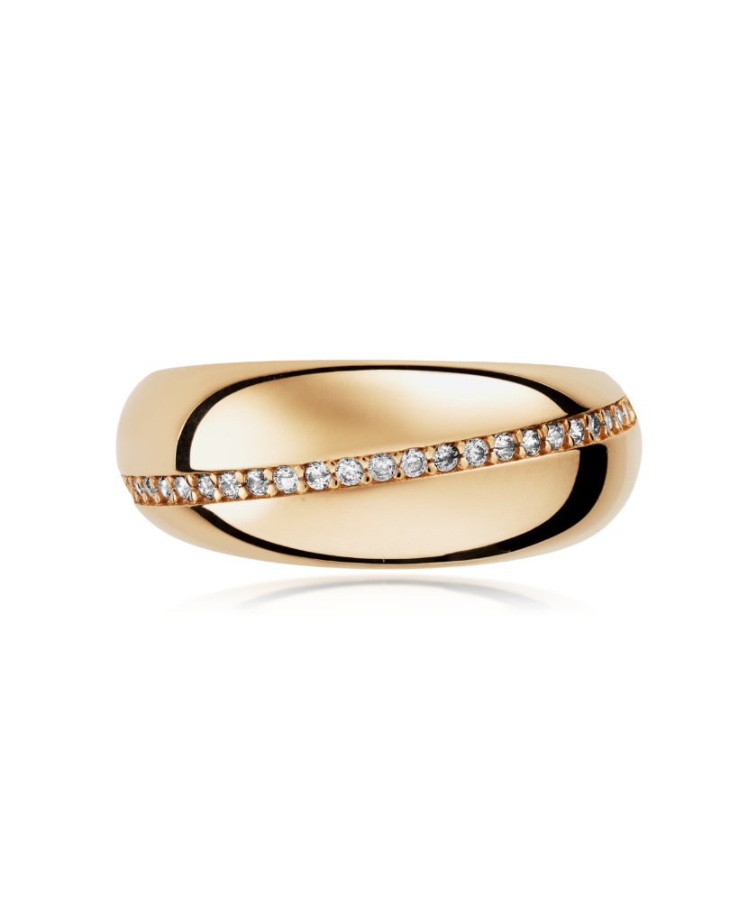 Gold ring with zircons Gold ring with zircons