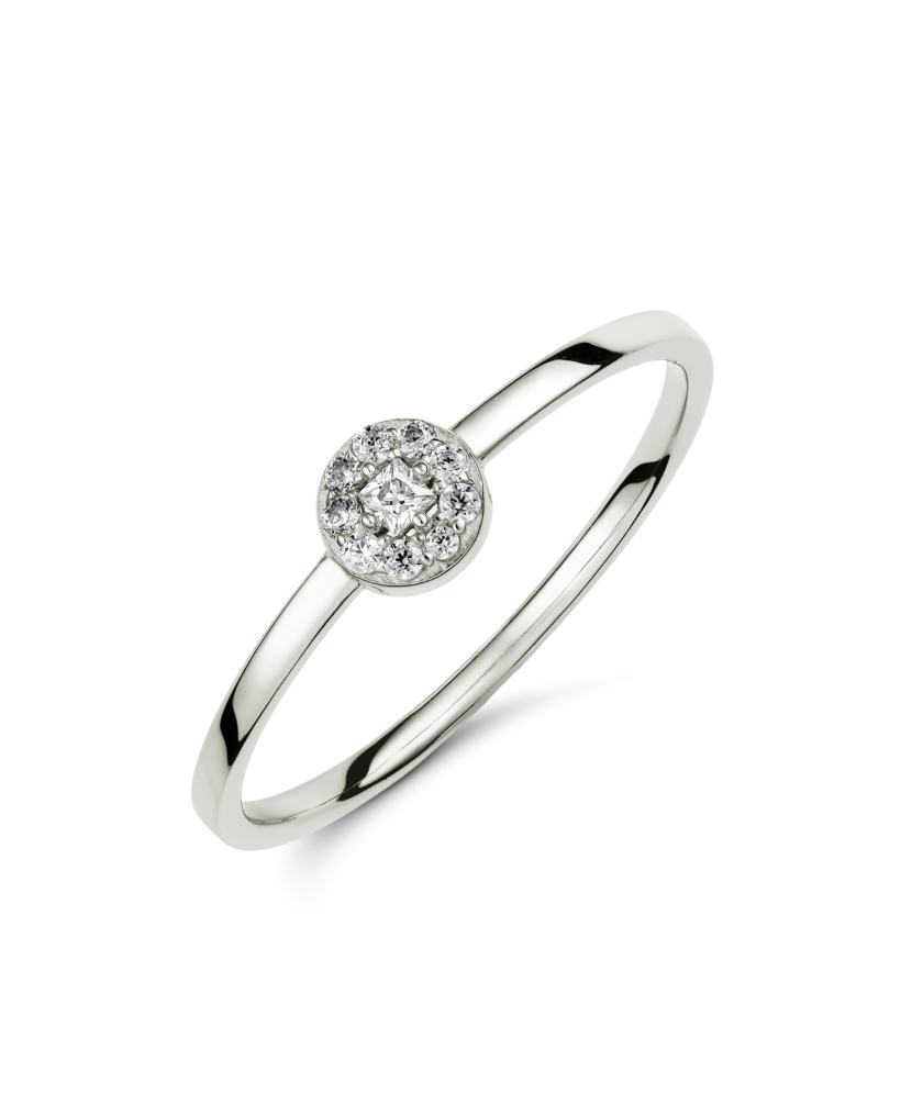 White gold ring with zircons White gold ring with zircons