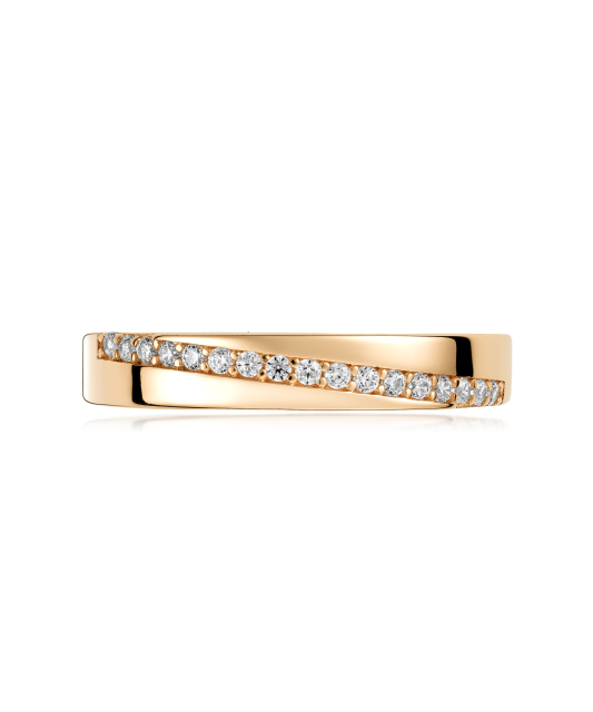 Gold ring with zircons