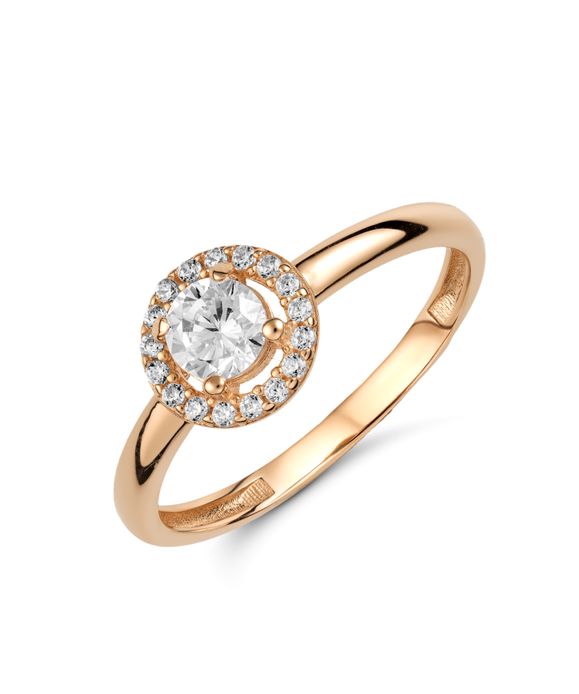 Gold ring with zircons