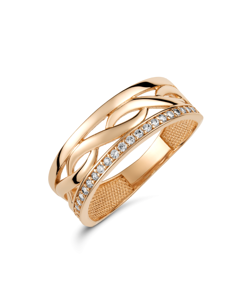 Gold ring with zircons Gold ring with zircons