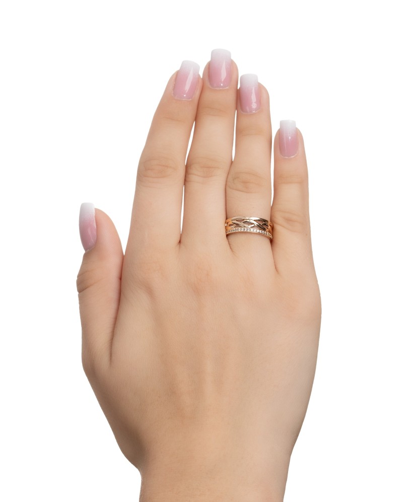 Gold ring with zircons Gold ring with zircons