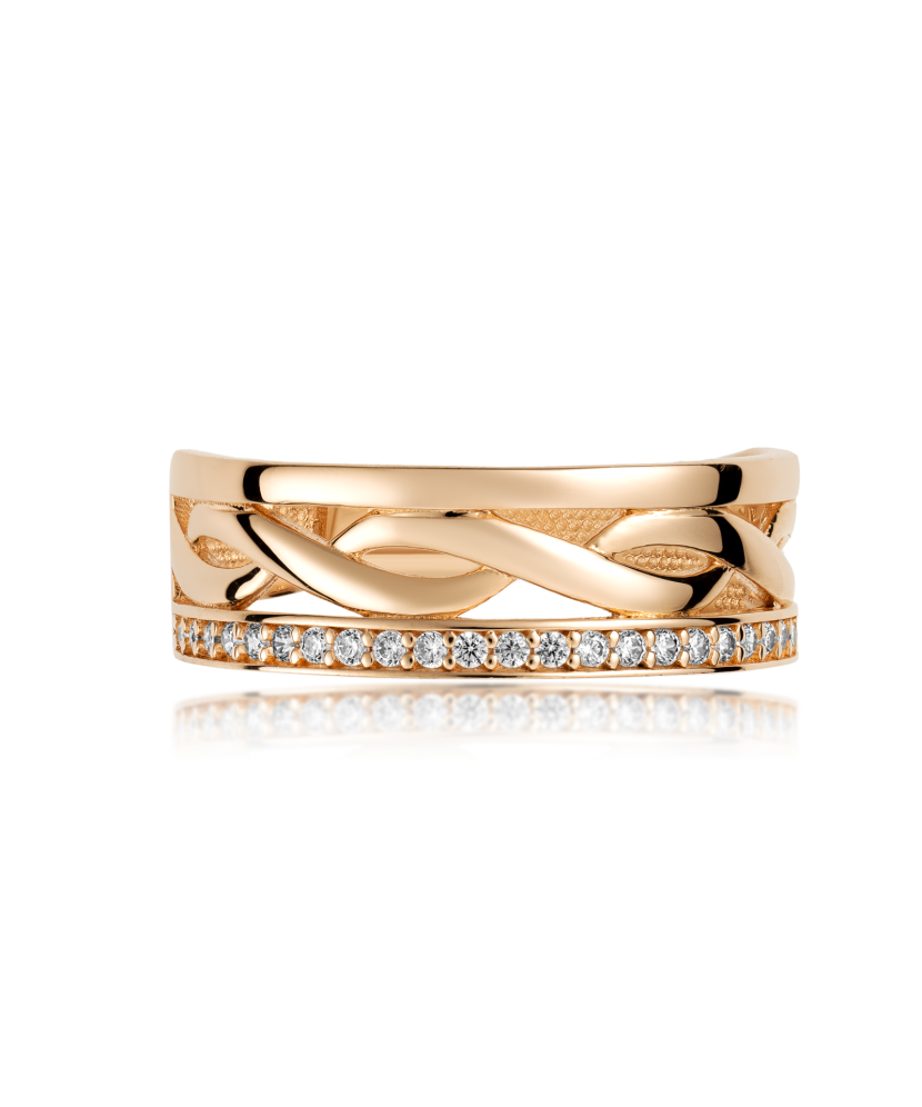 Gold ring with zircons Gold ring with zircons