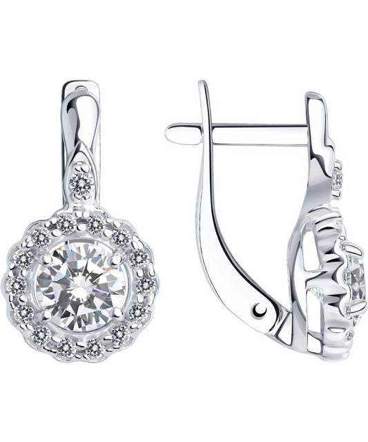 Sterling silver earrings with zircons