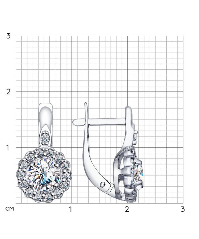 Sidabriniai auskarai su cirkoniais - Sidabriniai auskarai - Goldinga