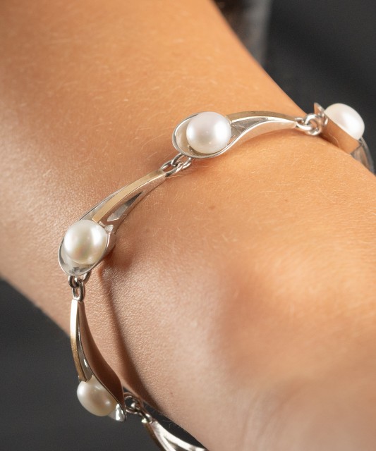 Браслет из позолоченного серебра с цирконами