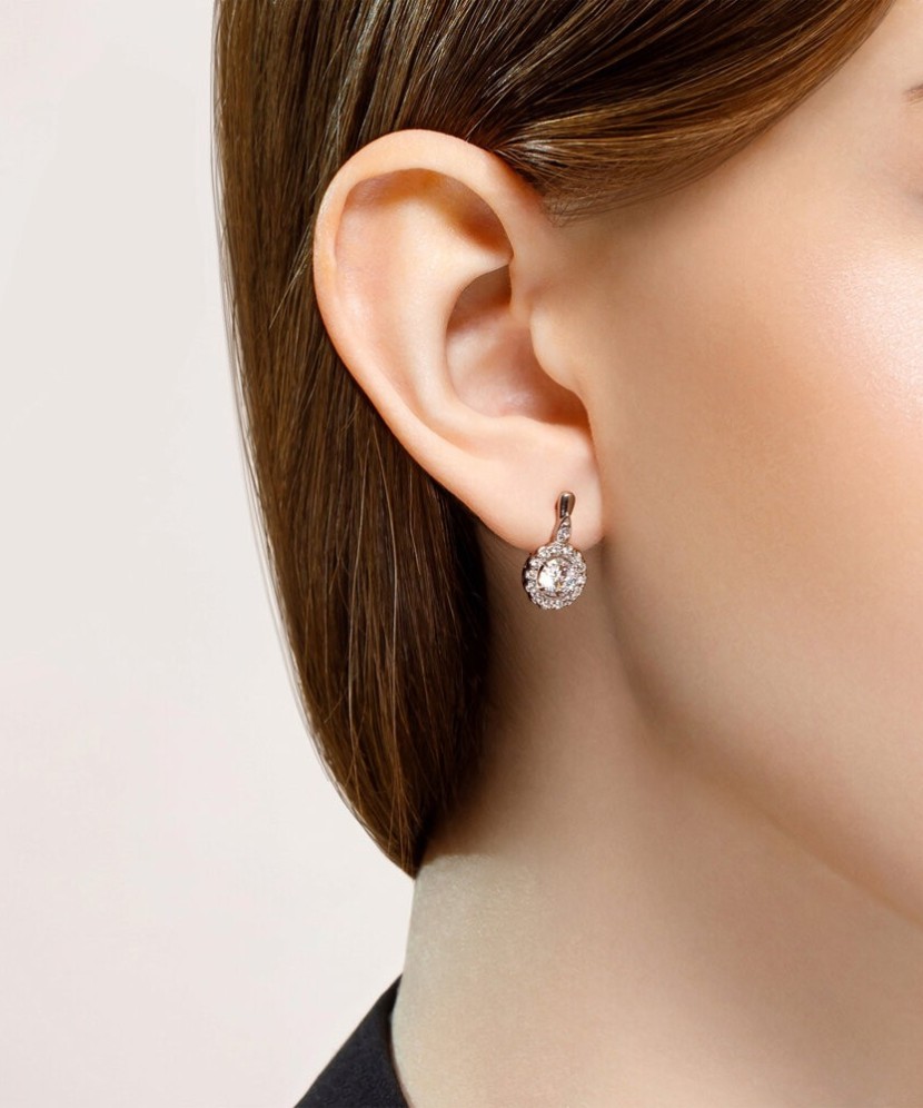 Sterling silver earrings with zircons Sterling silver earrings with zircons