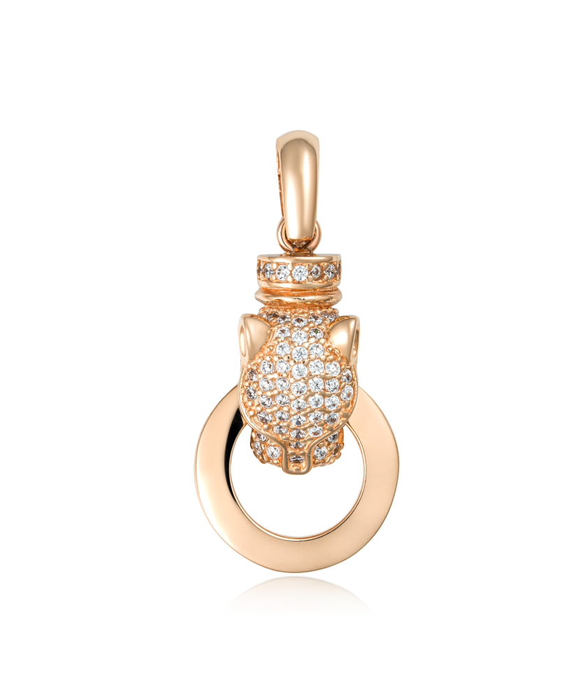 Gold pendant with zircons