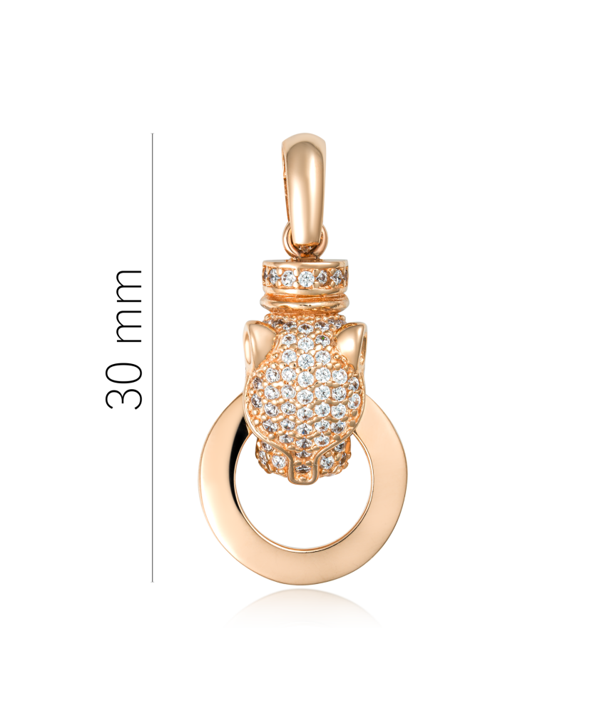 Gold pendant with zircons