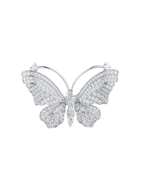 Sterling silver  brooch with zircons "butterfly"