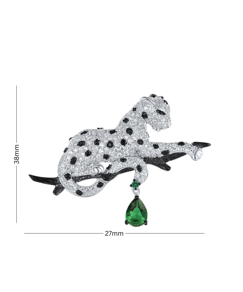 Sterling Silver brooch with zircons and spinels