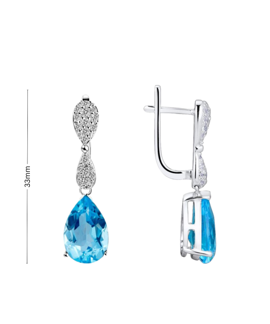 Серьги из серебра с цирконами