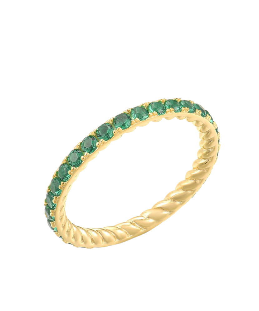 Gilded Sterling silver ring with zircons