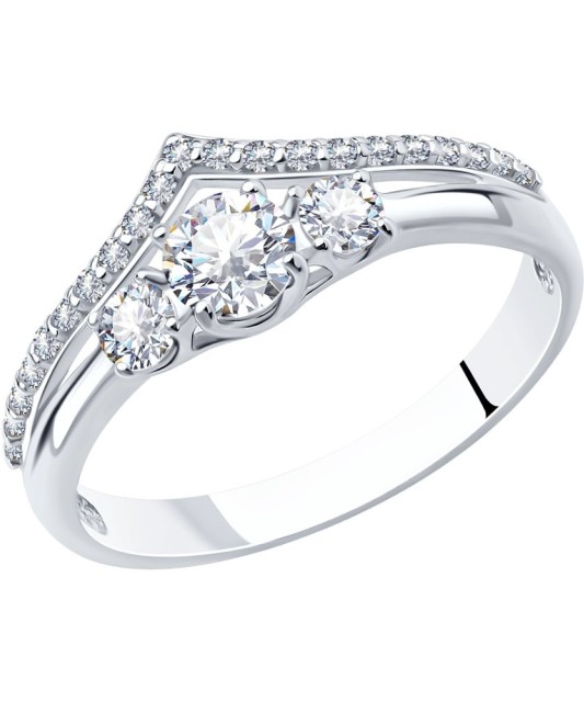 Sidabrinis žiedas su cirkoniais - Sidabriniai žiedai - Goldinga