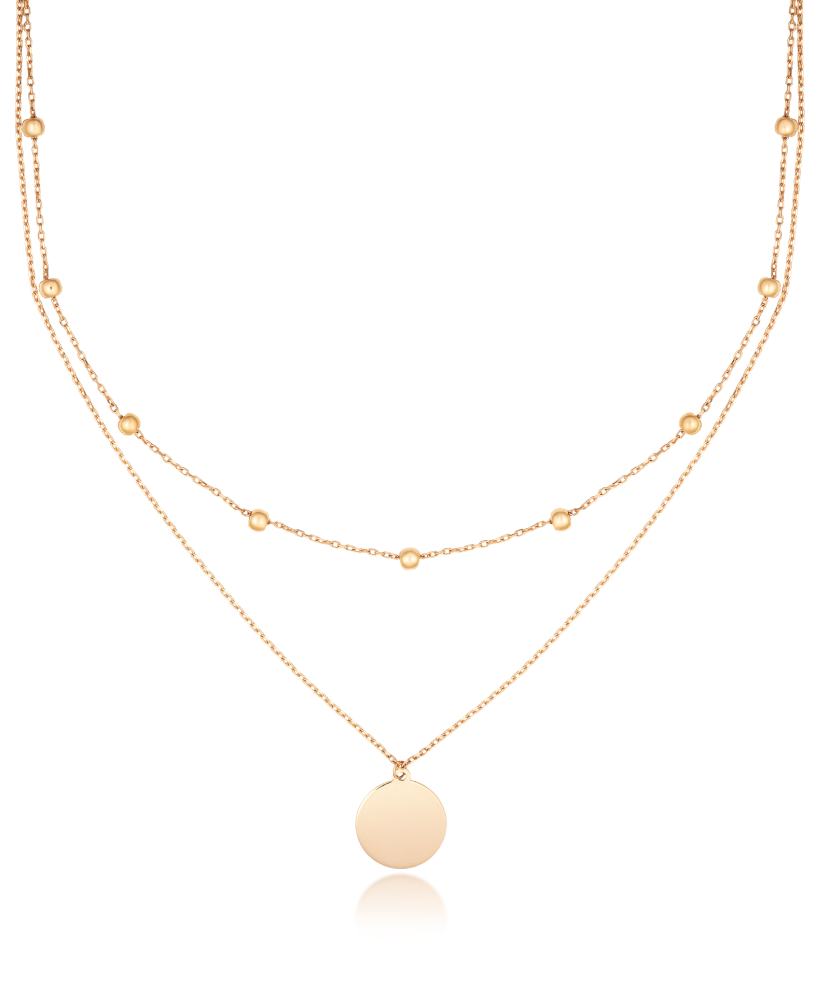 Gold double chain with  pendant Gold double chain with  pendant
