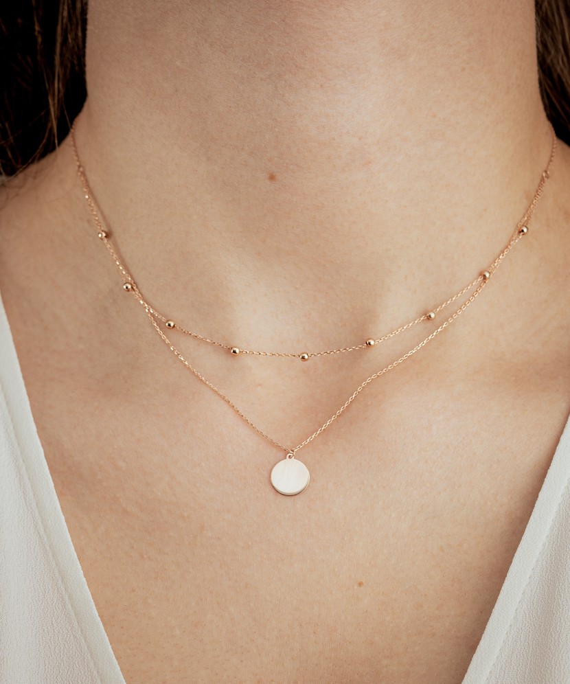 Gold double chain with  pendant Gold double chain with  pendant