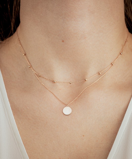 Золотая двойная цепочка с подвеской