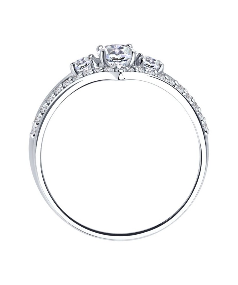 Sterling silver ring with zircons