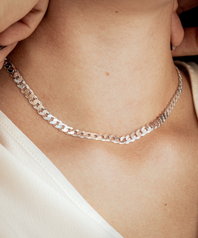 Sterling silver chain "Curb" 6mm