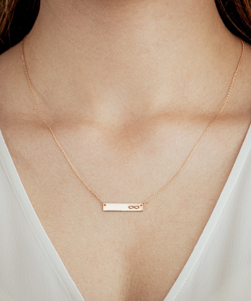 Double gold chain with pendant "infinity"