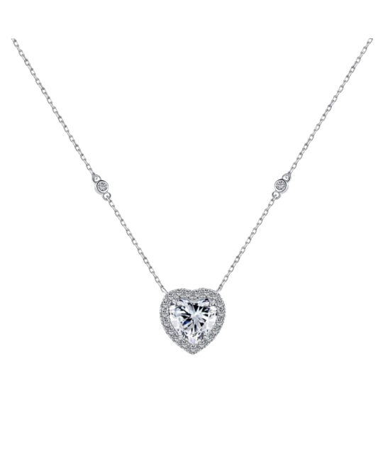 Серебряная цепочка с подвеской из циркона