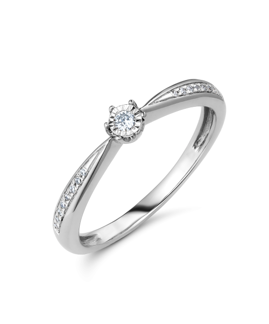 White gold ring with diamonds