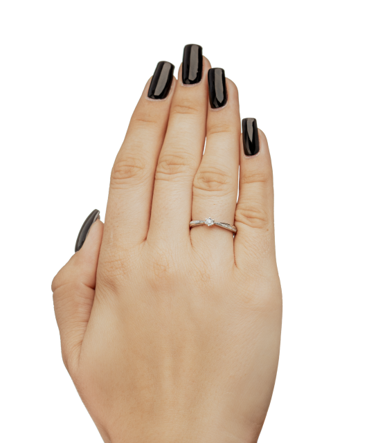 White gold ring with diamonds