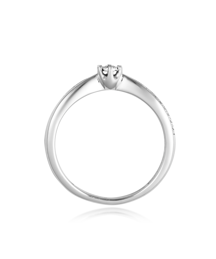 White gold ring with diamonds