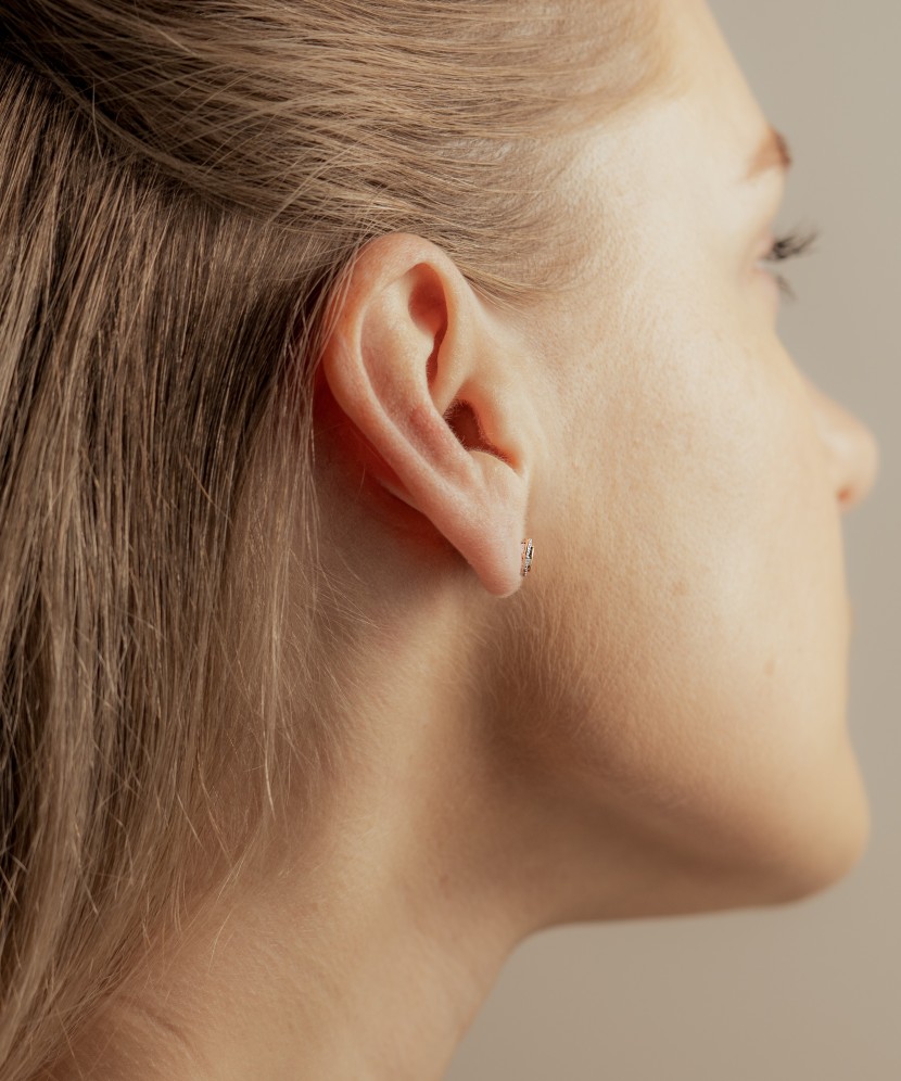 Yellow Gold earrings with diamonds