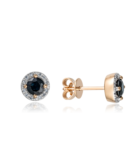 Gold earrings with sapphires and diamonds