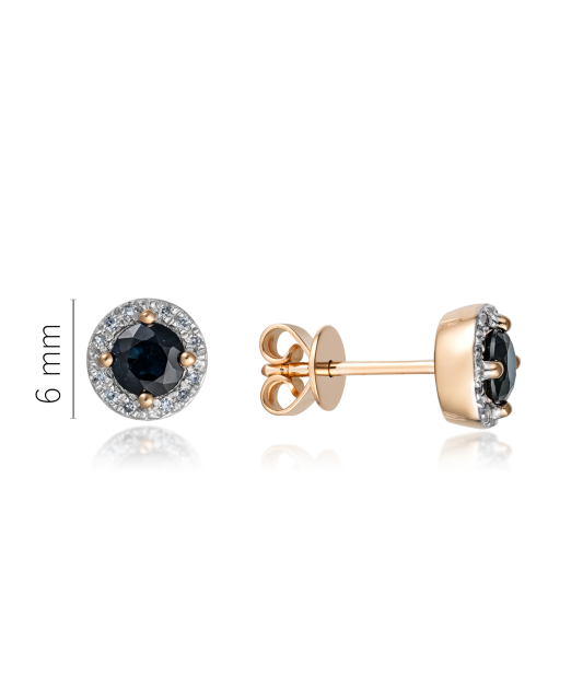 Gold earrings with sapphires and diamonds