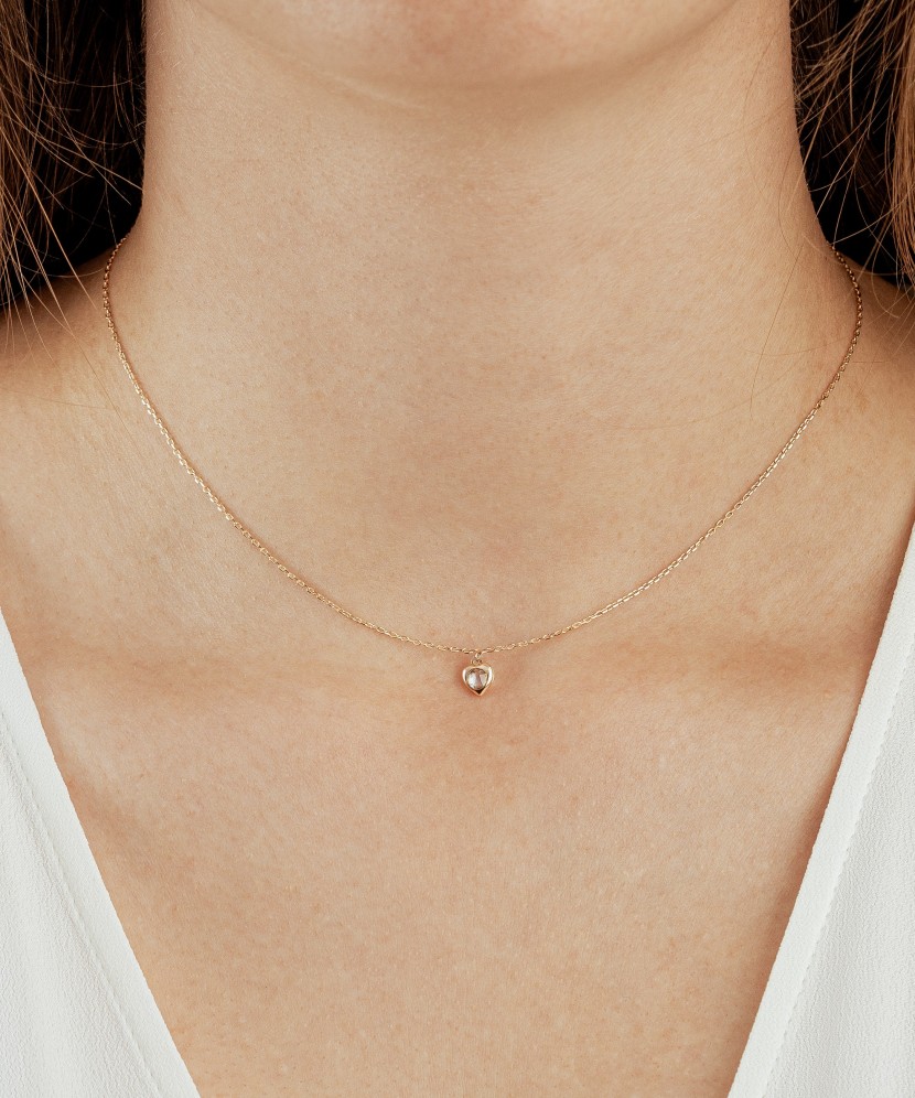 Gold chain with zirconium pendant "Heart"