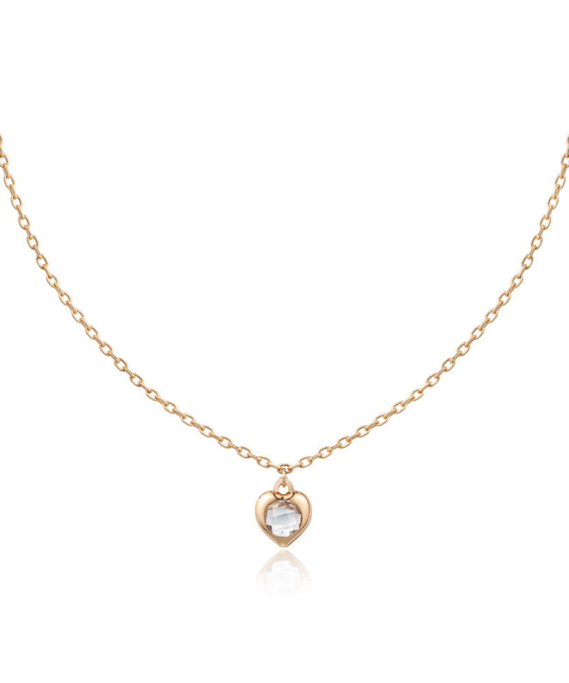 Gold chain with zirconium pendant "Heart"