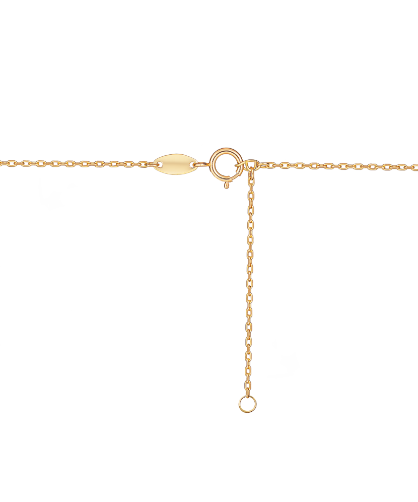 Gold chain with pendant letter E