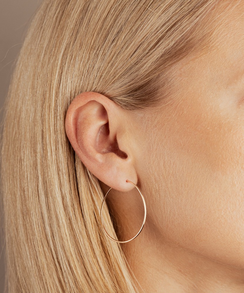 Gold hoop earrings 35mm